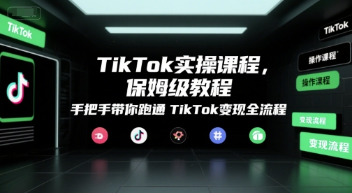 TikTok实操课程，保姆级教程，手把手带你跑通TikTok变现全流程-齐力副业