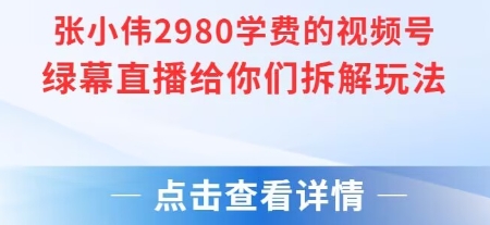 张小伟2980付费额视频号绿幕直播给你们拆解玩法-齐力副业