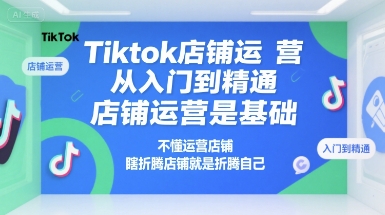 Tiktok店铺运营从入门到精通，店铺运营是基础，不懂运营店铺，瞎折腾店铺就是折腾自己-齐力副业