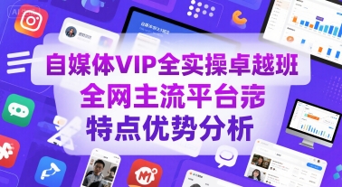 自媒体VIP全实操卓越班，全网主流平台特点优势分析-齐力副业