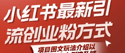 小红书最新引流创业粉方式，项目图文玩法介绍以及如何安全倒流私域-齐力副业