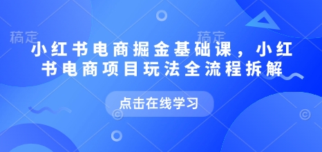 小红书电商掘金课，小红书电商项目玩法全流程拆解（更新7月）-齐力副业