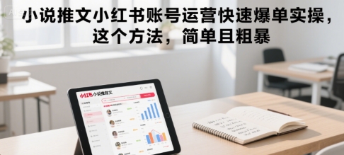 小说推文小红书账号运营快速爆单实操，这个方法，简单且粗暴-齐力副业