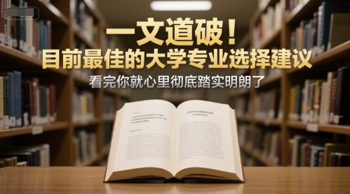 付费文章：一文道破！目前最佳的大学专业选择建议，看完你就心里彻底踏实明朗了-齐力副业
