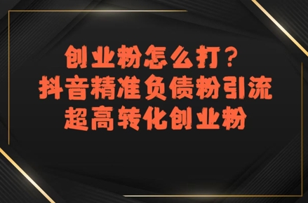 创业粉怎么打?抖音精准负债粉引流,超高转化创业粉插图 创业粉怎么打?抖音精准负债粉引流,超高转化创业粉插图