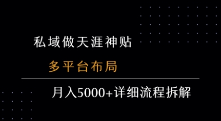私域做天涯神贴 多平台布局 月入5k+详细流程拆解-齐力副业