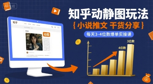 小说推文干货分享之知乎动静图玩法，每天3-4位数爆单实操课-齐力副业