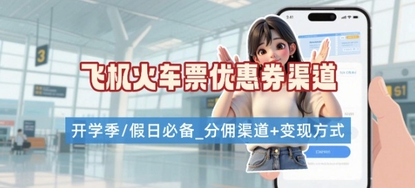 学生党必看！机票火车票优惠券申请渠道 + 项目打法，开学季节日速存-齐力副业