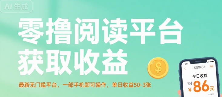 零撸阅读平台获取收益,最新无门槛平台,一部手机即可操作,单日收益50-3张【揭秘】-齐力副业