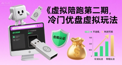 虚拟陪跑第二期，冷门优盘虚拟玩法，不违规，利润可观-齐力副业