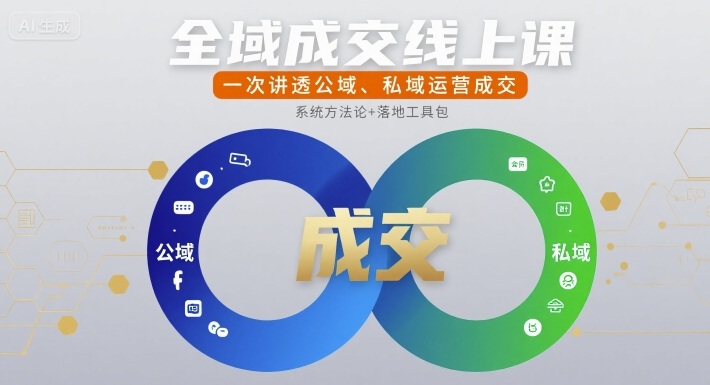 全域成交线上课，一次讲透公域、私域运营成交-齐力副业