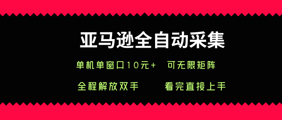 亚马逊全自动采集，单机单窗口一天10+，可无限矩阵去做【揭秘】-齐力副业