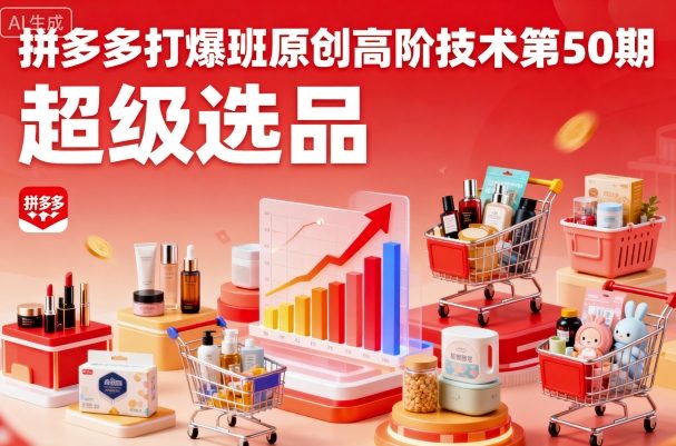 拼多多打爆班原创高阶技术第50期,超级选品-齐力副业