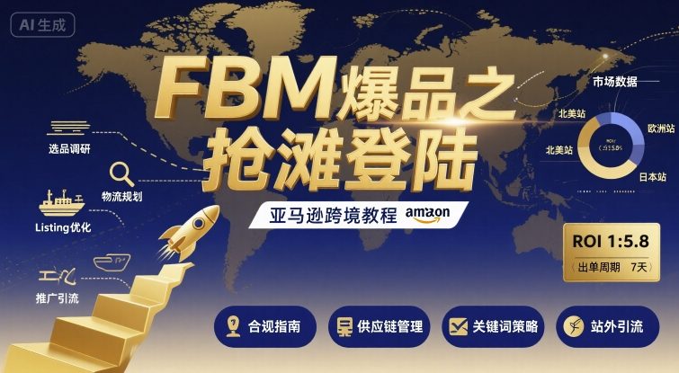 FBM爆品之抢滩登陆-亚马逊跨境教程-齐力副业