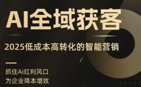 AI全域获客实训营，2025低成本高转化的智能营销，精准找客，高效营销-齐力副业