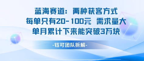 蓝海赛道：需求量大 单月累计下来能突破3W-齐力副业