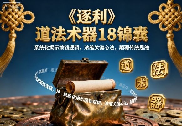 《逐利》道法术器18锦囊，系统化揭示搞钱逻辑，浓缩关键心法，颠覆传统思维-齐力副业