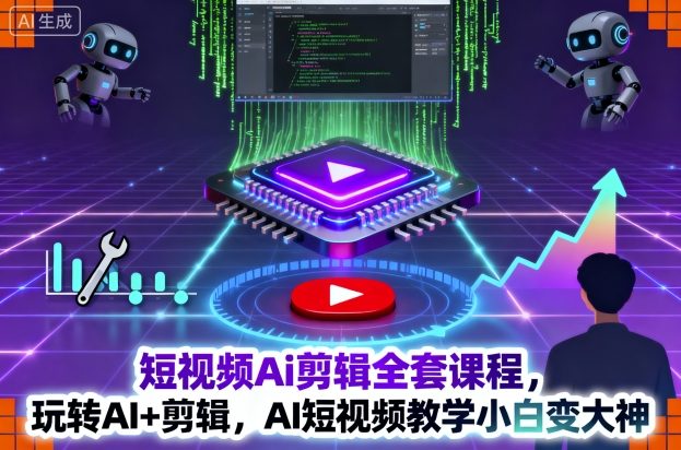 短视频Ai剪辑全套课程，玩转AI+剪辑，AI短视频教学小白变大神-齐力副业