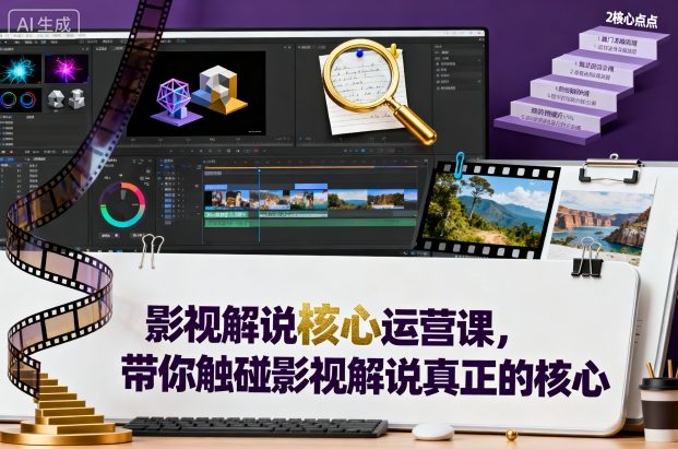 影视解说核心运营课，带你触碰影视解说真正的核心-齐力副业