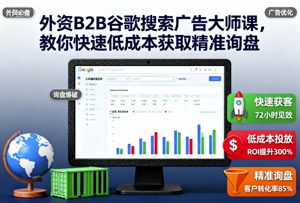 外资B2B谷歌搜索广告大师课，教你快速低成本获取精准询盘-齐力副业