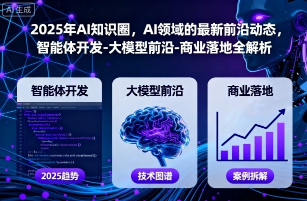 2025年AI知识圈，AI领域的最新前沿动态，智能体开发-大模型前沿-商业落地全解析-齐力副业