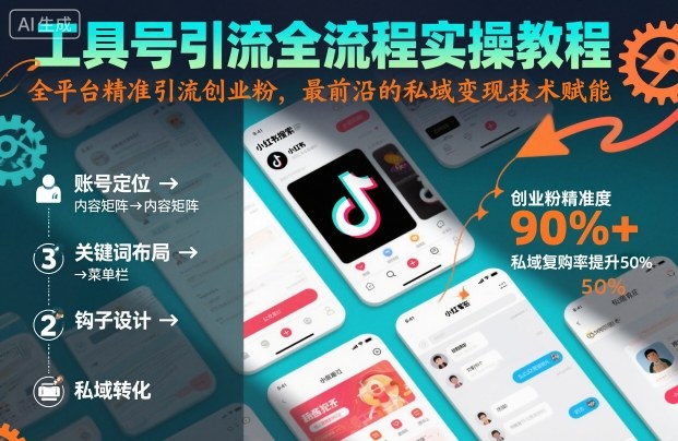 工具号引流全流程保姆级实操教程，全平台精准引流创业粉，最前沿的私域变现技术赋能-齐力副业