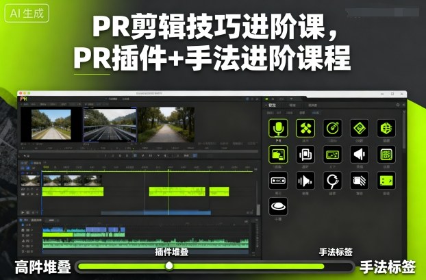 PR剪辑技巧进阶课，PR插件+手法进阶课程-齐力副业