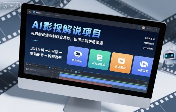 AI影视解说项目，电影解说爆款制作全流程，新手也能快速掌握-齐力副业
