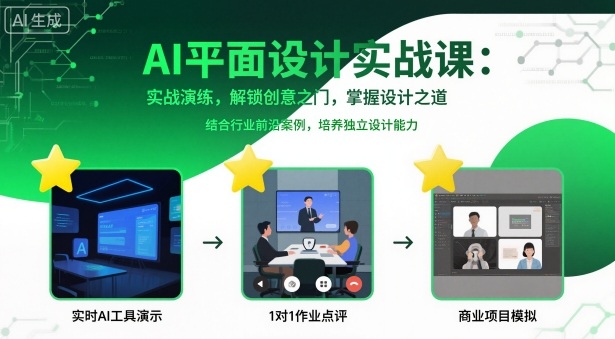 AI平面设计实战课，实战演练，解锁创意之门，掌握设计之道-齐力副业