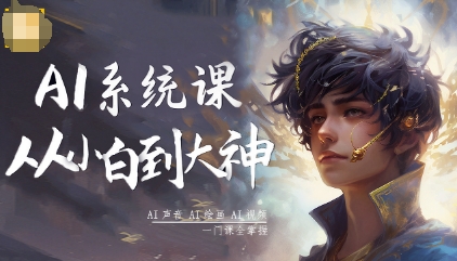 AI系统课程，从小白到大神系统学AI，AI声音-AI绘画-AI视频一门课全掌握-齐力副业