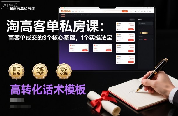 淘高客单私房课：高客单成交的3个核心基础，1个实操法宝-齐力副业