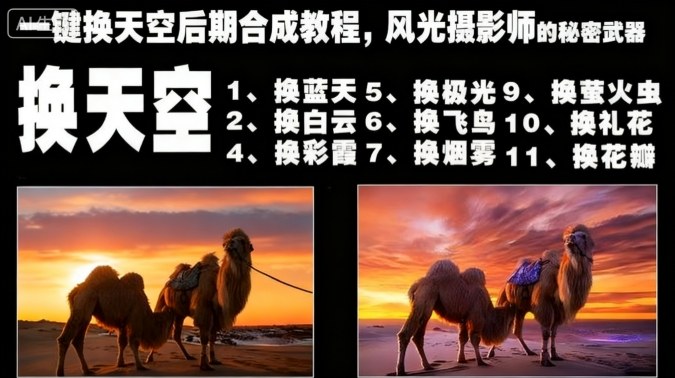 一键换天空后期合成教程，风光摄影师的秘密武器-齐力副业