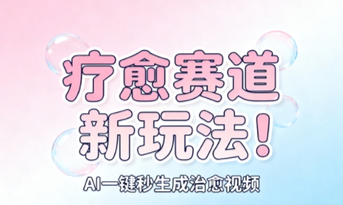 AI+疗愈+一键生成，一分钟一条素材，每天想要多少素材就多少素材，矩阵做，月入1W-齐力副业