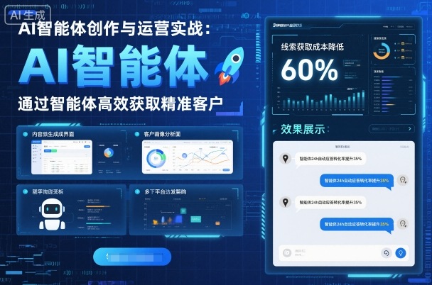 AI智能体创作与运营实战，实体门店通过智能体高效获取精准客户-齐力副业