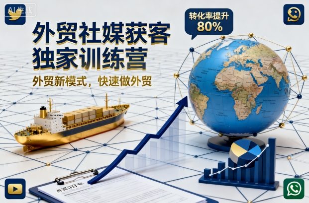 外贸社媒获客独家训练营，外贸新模式，快速做外贸-齐力副业