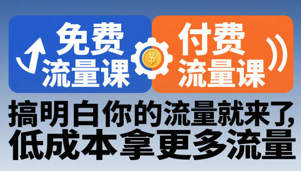 拼多多免费流量课+付费流量课，搞明白你的流量就来了，低成本拿更多流量-齐力副业