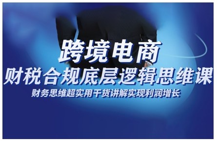 跨境电商财稅合规底层逻辑思维课，财务思维超实用于货讲解实现利润增长-齐力副业