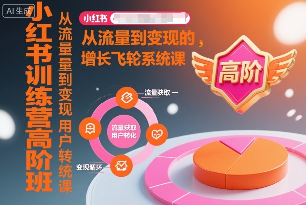 小红书训练营高阶班，从流量到变现的增长飞轮系统课-齐力副业