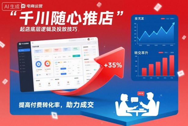 千川随心推起店底层逻辑及投放技巧,提高付费转化率,助力成交-齐力副业