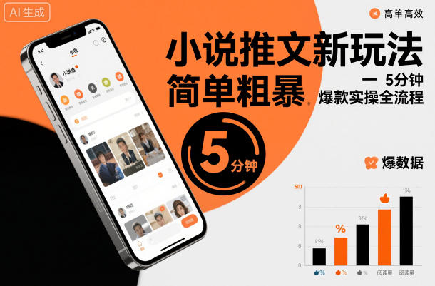 小说推文新玩法，简单粗爆，5分种一个爆款实操全流程-齐力副业