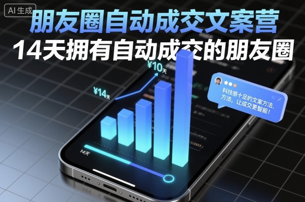 朋友圈自动成交文案营，14天拥有自动成交的朋友圈-齐力副业