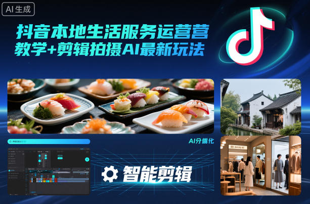抖音本地生活服务运营教学+剪辑拍摄AI最新玩法-齐力副业