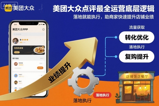 美团大众点评最全运营底层逻辑，落地就能执行，助商家快速提升店铺业绩-齐力副业