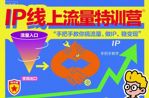 IP线上流量特训营，手把手教你搞流量、做IP、稳变现-齐力副业