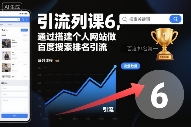 引流系列课6，通过搭建个人网站做百度搜索排名引流-齐力副业