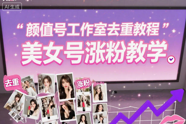 颜值号工作室去重教程,美女号涨粉教学-齐力副业