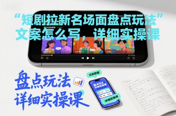 短剧拉新名场面盘点玩法文案怎么写，详细实操课-齐力副业