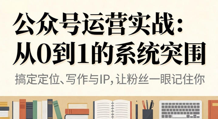 公众号运营实战，从定位到变现的全流程，从0到1的系统突围-齐力副业