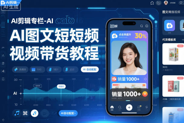 AI剪辑专栏-AI图文短视频带货教程-齐力副业