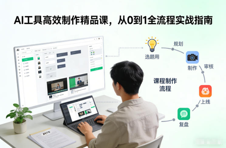 AI工具高效制作精品课，从0到1全流程实战指南-齐力副业